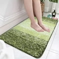 thumbnail image 1 of High Pile Bathroom Rug | Absorbent Non-Slip Shower Mat for Tub & Bathroom Floor | Machine Washable Microfiber Bath Mat with Rubber Backing | 15X23 Inch Gray Green Red Khaki, 1 of 7