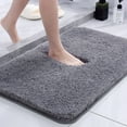 thumbnail image 1 of High Pile Bathroom Rug, Gray Absorbent Non-Slip Shower Mat, Soft Thick Microfiber Floor Mat for Bathroom Sink and Bedroom Door (2 Pcs), 1 of 6