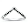 thumbnail image 1 of High Point Chevron Bali Bead Stacking Ring .925 Sterling Silver Band Jewelry Female Male Size 11, 1 of 4