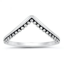 High Point Chevron Bali Bead Stacking Ring .925 Sterling Silver Band Jewelry Female Male Size 9