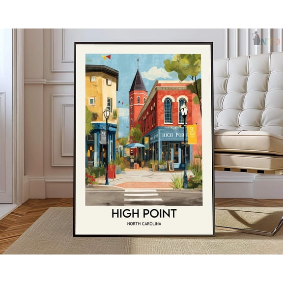 High Point North Carolina Travel NC City Map Wall Art Photo Print, Unframed Paper Poster 8x10in