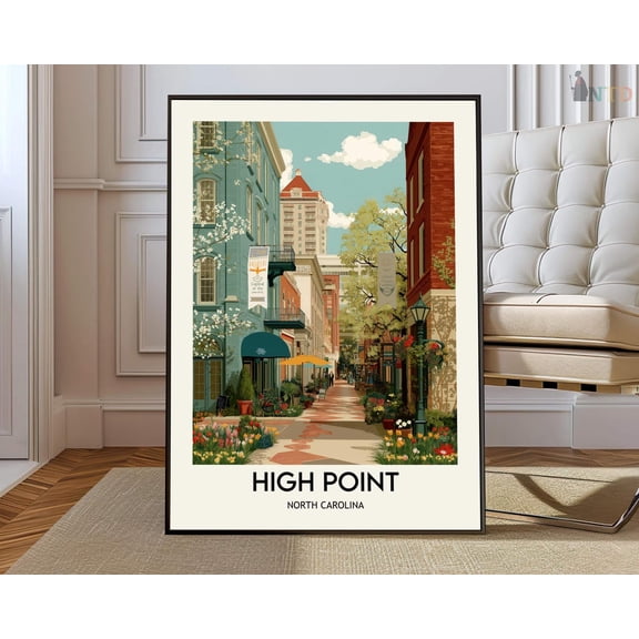 High Point North Carolina Travel NC City Map Wall Art Photo Print Unframed Paper Print