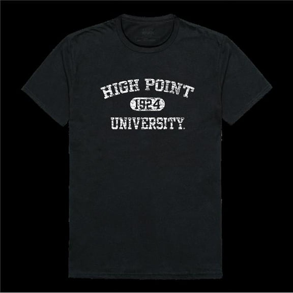 High Point University Panthers Distressed Arch College T-Shirt, Black - Medium