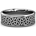 thumbnail image 1 of High Polish 7mm Flat Celtic Trinity Knot Wedding Band in 14K White Gold.Size 11.0, 1 of 7