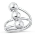 thumbnail image 1 of High Polish Ball Cluster Open Ring .925 Sterling Silver Band Jewelry Female Male Unisex Size 7, 1 of 4