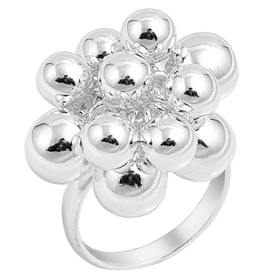 High Polish Ball Cluster Ring .925 Sterling Silver Band Jewelry Female Male Unisex Size 7