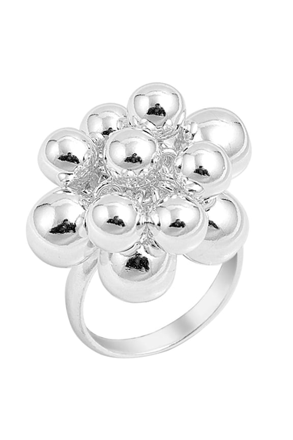High Polish Ball Cluster Ring .925 Sterling Silver Band Jewelry Female Male Unisex Size 7