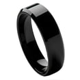 thumbnail image 1 of High Polish Black Plated Tungsten 6MM Beveled Edge Band Ring Size 11.5, 1 of 3