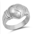 thumbnail image 1 of High Polish Cracked Heart Promise Ring .925 Sterling Silver Band Jewelry Female Male Unisex Size 6, 1 of 4