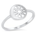 thumbnail image 1 of High Polish Cutout Moon Sun Ring .925 Sterling Silver Band Jewelry Female Male Unisex Size 8, 1 of 4