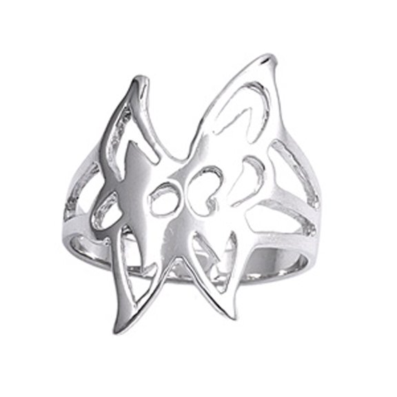 High Polish Filigree Butterfly Wing Ring 925 Sterling Silver Band Jewelry Female Male Unisex Size 6