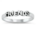thumbnail image 1 of High Polish Friends Script Ring .925 Sterling Silver Band Jewelry Female Male Unisex Size 9, 1 of 4