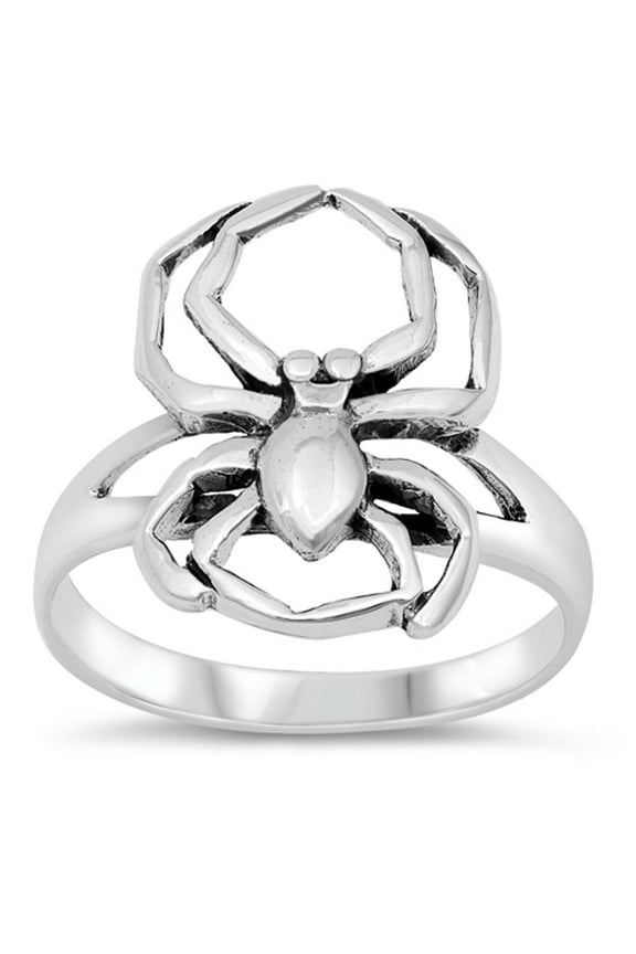 High Polish Large Spider Bug Ring .925 Sterling Silver Band Jewelry Female Male Unisex Size 6