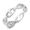 thumbnail image 1 of High Polish Link Ring .925 Sterling Silver Band Jewelry Female Male Unisex Size 4, 1 of 4