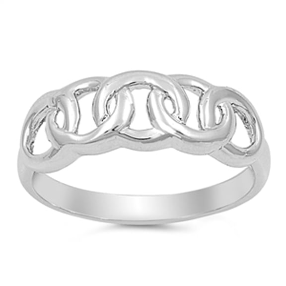High Polish Locking Knot Ring .925 Sterling Silver Band Jewelry Female Male Unisex Size 10