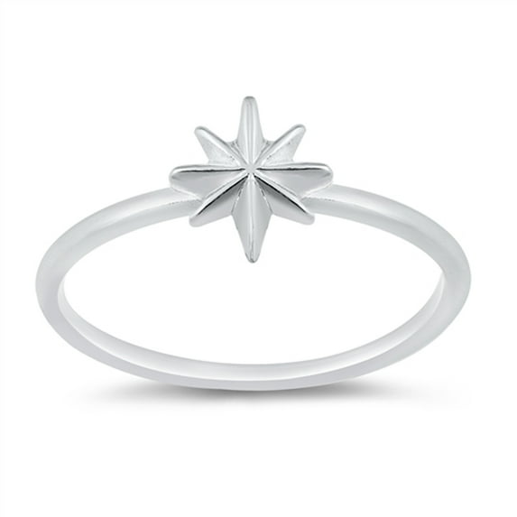 High Polish Northern Star Twinkle Ring .925 Sterling Silver Band Jewelry Female Male Unisex Size 10