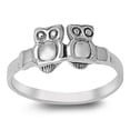 thumbnail image 1 of High Polish Owl Wisdom Bird Friendship Ring .925 Sterling Silver Band Jewelry Female Male Size 5, 1 of 4