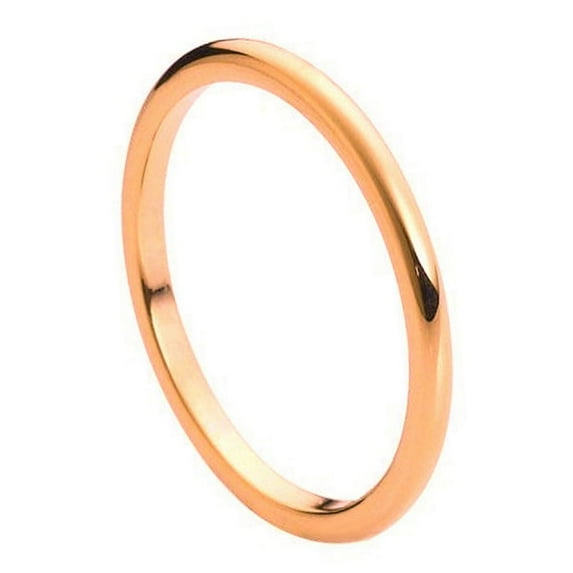 High Polish Rose Gold Plated Tungsten Thin Wedding Band Ring Size 13