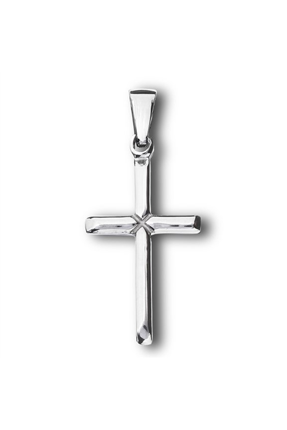High Polish Small Cross Pendant Traditional Charm Gray Jewelry Female Unisex