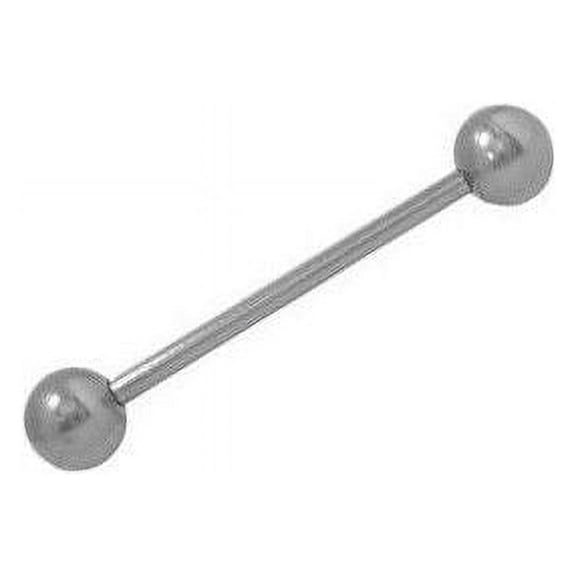 High Polish Titanium Barbell Tongue Ring (14 Gauge - 18mm)