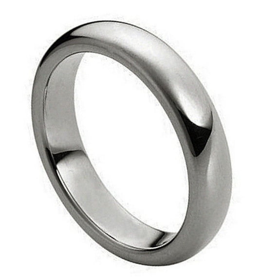 High Polish Tungsten 4MM Classic Domed Wedding Band Ring Size 13