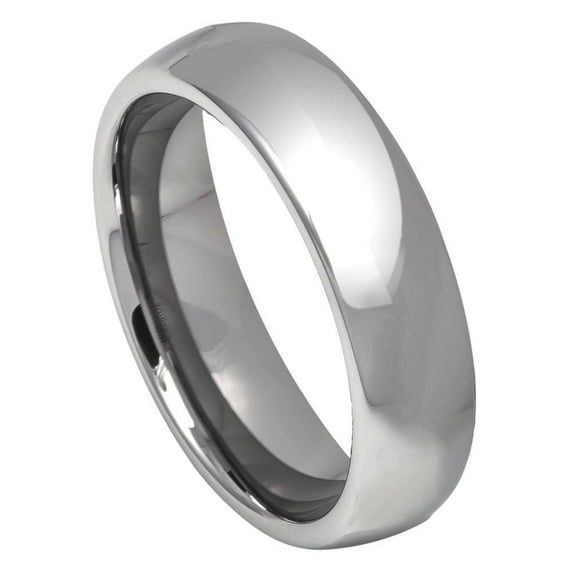 High Polish Tungsten 5.5MM Classic Domed Wedding Band Ring Size 8