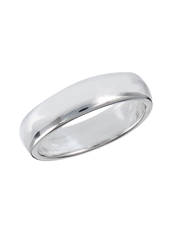 High Polish Wedding Ring .925 Sterling Silver 4mm Band Jewelry Female Male Unisex Size 6
