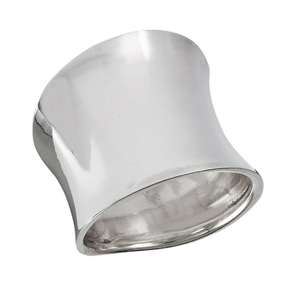 High Polish Wide Concave Shiny Large Ring .925 Sterling Silver Band Jewelry Female Male Size 11