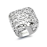 High Polished 25mm Wide Square Stainless Steel 316 Fashion Ring Womens Size 9