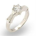 thumbnail image 1 of High-Polished 925 Sterling Silver Ring with AAA Grade CZ, Clear - Size 6, 1 of 1
