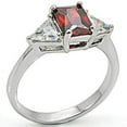 thumbnail image 1 of High-Polished 925 Sterling Silver Ring with AAA Grade CZ, Garnet - Size 5, 1 of 1