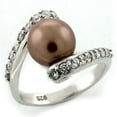 thumbnail image 1 of High-Polished 925 Sterling Silver Ring with Synthetic Pearl in Rose for Women Style LOAS1162, 1 of 1