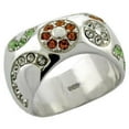 thumbnail image 1 of High-Polished 925 Sterling Silver Ring with Top Grade Crystal, Multi Color - Size 9, 1 of 1