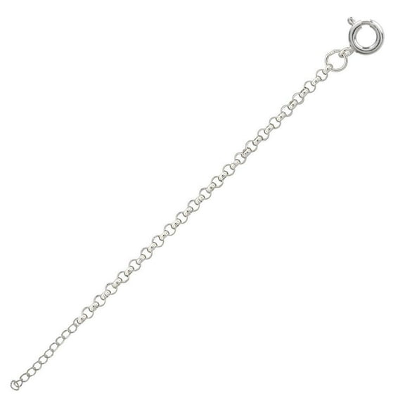 High Polished 925 Sterling Silver Rolo Cable 025 Anklet Bracelet 1.8mm Italy 9" Jewelry Female