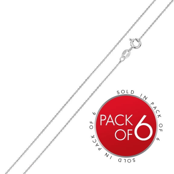 High Polished 925 Sterling Silver Super Light Cable 025 Chain 1.2mm 6-Pack Italy 20" Jewelry Female