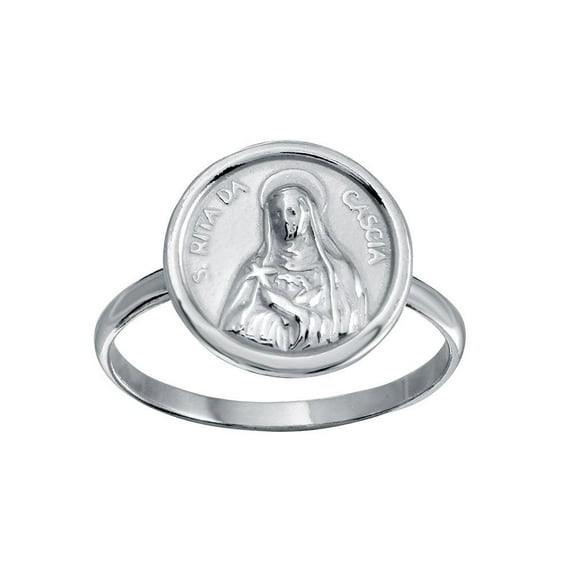High Polished 925 Sterling Silver Virgin Mother Mary Design Ring Band Jewelry Female Male Size 8