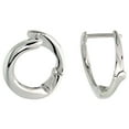 thumbnail image 1 of High Polished Fancy Hoop Earrings in Sterling Silver, 5/8" (16 mm) tall, 1 of 1