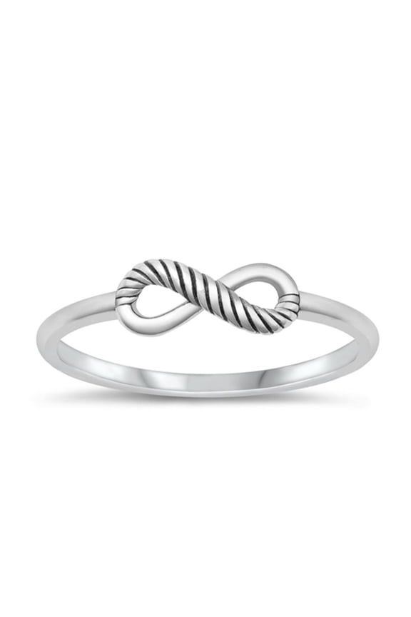 High Polished Infinity Ring .925 Minimalist Sterling Silver Band Jewelry Female Male Unisex Size 10