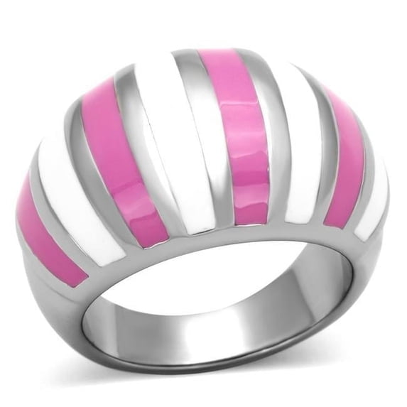 High Polished No Plating Stainless Steel Ring with Epoxy, Multi Color - Size 5