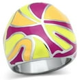 thumbnail image 1 of High Polished No Plating Stainless Steel Ring with Epoxy, Multi Color - Size 9, 1 of 1