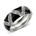 thumbnail image 1 of High Polished No Plating Stainless Steel Ring with Top Grade Crystal, Clear - Size 5, 1 of 1