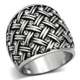 thumbnail image 1 of High Polished No Plating Stainless Steel Ring with Top Grade Crystal, Clear - Size 5, 1 of 1