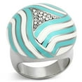 thumbnail image 1 of High Polished No Plating Stainless Steel Ring with Top Grade Crystal, Clear - Size 6, 1 of 1