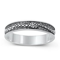 High Polished Oxidized Snake Ring .925 Sterling Silver Band Jewelry Female Male Unisex Size 5