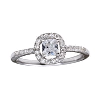 High Polished Rhodium Plated 925 Sterling Silver Clear CZ Ring Band White Jewelry Female Size 8