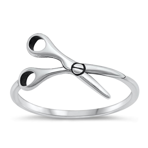 High Polished Scissors Wholesale Ring .925 Sterling Silver Band Jewelry Female Male Unisex Size 7