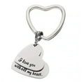 thumbnail image 1 of High Polished Stainless Steel I Love You with All My Heart Couples Heart Shaped Key Ring, Perfect Gift for Valentine's Day, Birthday, Graduation, Christmas, or Any Season, 1 of 3