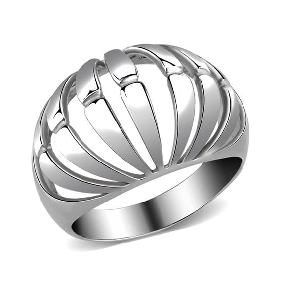 High Polished Stainless Steel Ring with No Stone, Size 8