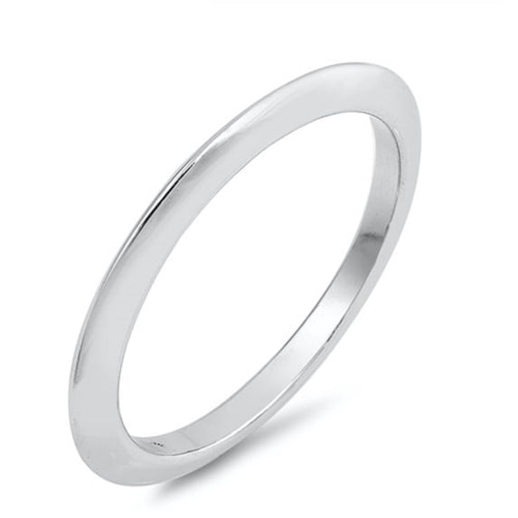 High Polished Sterling Silver Knife Edge Band Ring Size 10