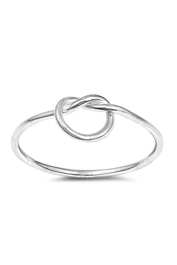 High Polished Sterling Silver Love Knot Wire Ring